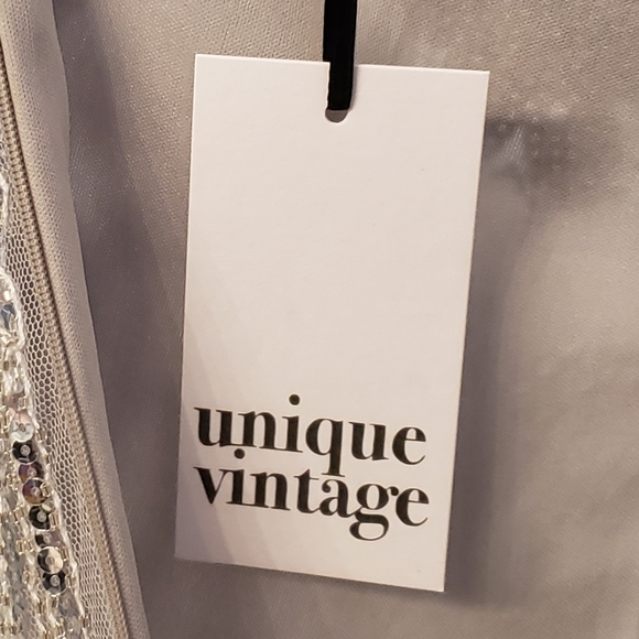 NWT!!! Unique Vintage Silver 1920s Flapper Dress - Picture 8 of 11